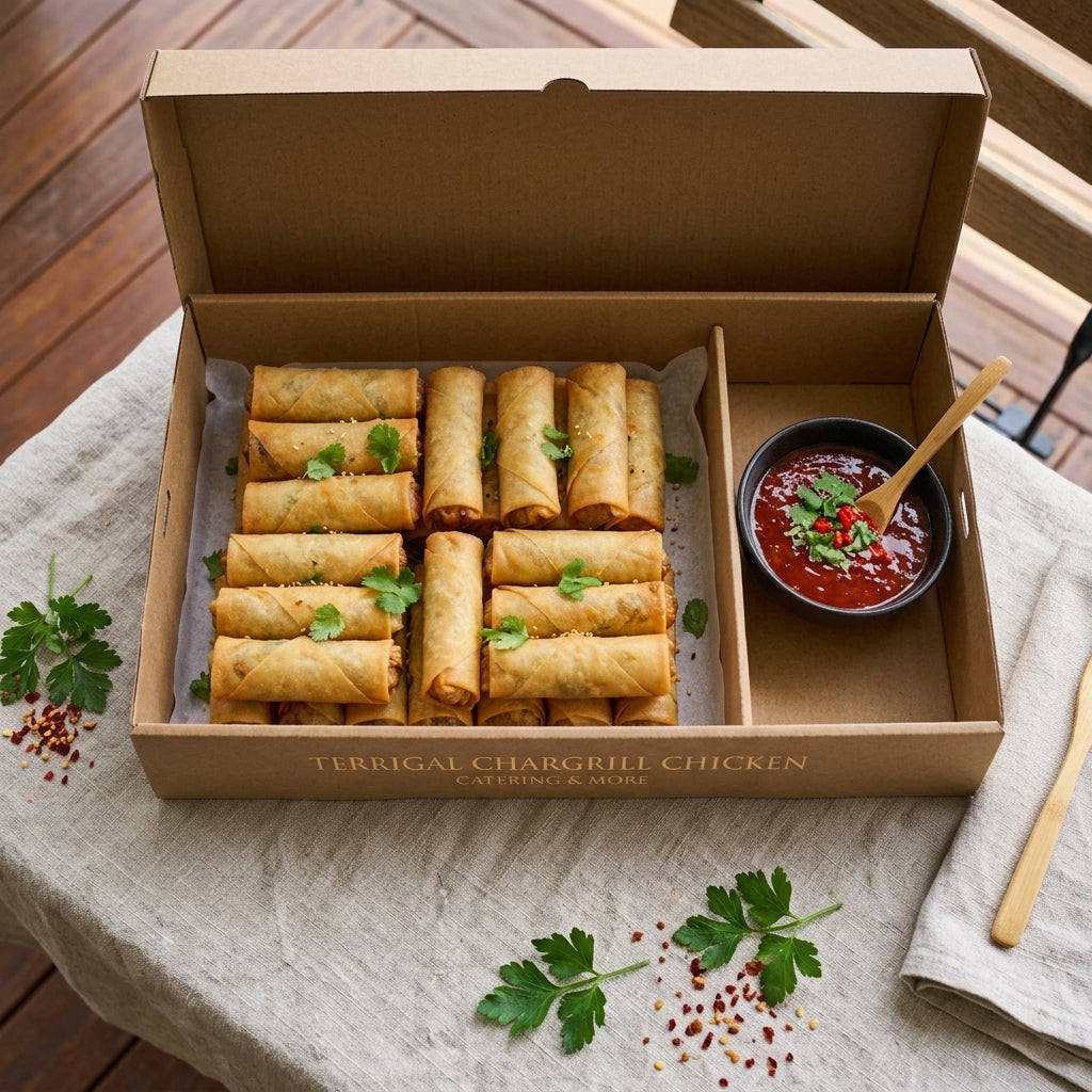 Spring Roll Box with Sweet Chilli Sauce